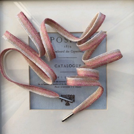 Шнурок полосатый для спортивной одежды в розовых тонах