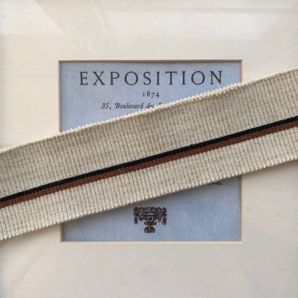 Подвязы трикотажные светло-бежевые с золотистым люрексом