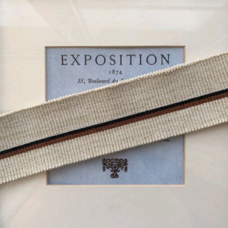 Подвязы трикотажные светло-бежевые с золотистым люрексом