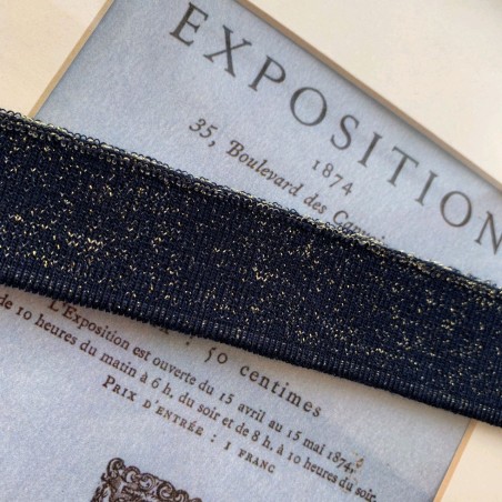 Подвязы трикотажные тёмно-синее с золотистым люрексом