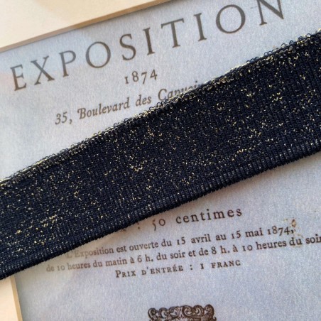 Подвязы трикотажные тёмно-синее с золотистым люрексом