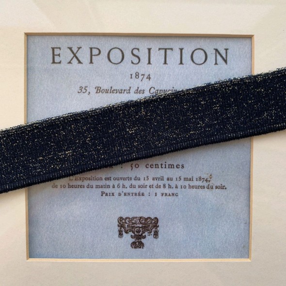 Подвязы трикотажные тёмно-синее с золотистым люрексом