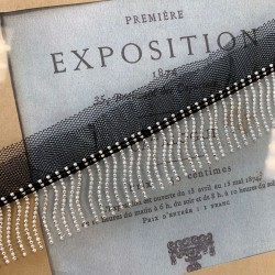 Тесьма декоративная с цепочками на основе из сетки чёрного цвета