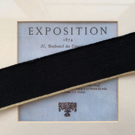 Подвязы трикотажные чёрные с золотистой полоской по краю