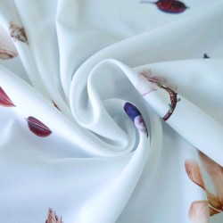 Ткань креп белый плательный