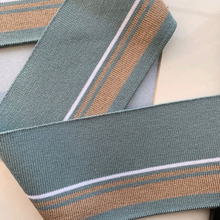 Подвязы пастельного мятного цвета с бронзовыми и белой полосками