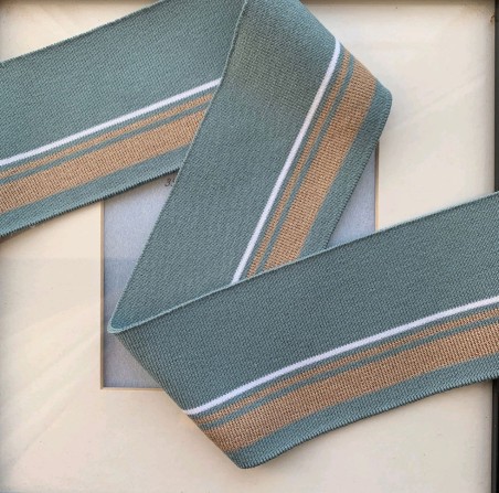 Подвязы пастельного мятного цвета с бронзовыми и белой полосками