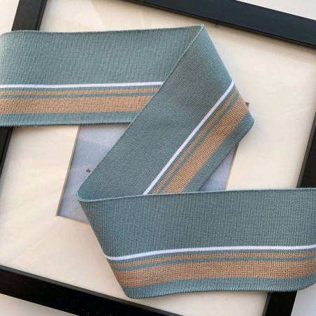 Подвязы пастельного мятного цвета с бронзовыми и белой полосками