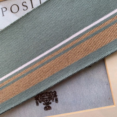 Подвязы пастельного мятного цвета с бронзовыми и белой полосками