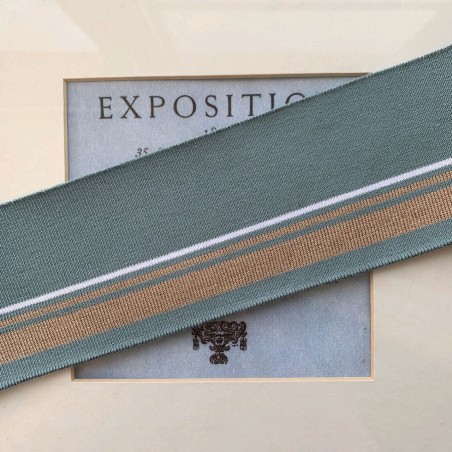 Подвязы пастельного мятного цвета с бронзовыми и белой полосками