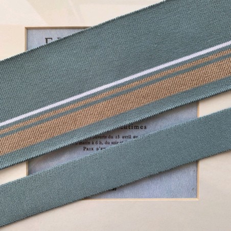 Подвязы пастельного мятного цвета с бронзовыми и белой полосками