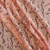 Ткань кружево персиково-розовое с фестонным краем
