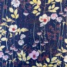 Ткань хлопок синего цвета с цветочным принтом