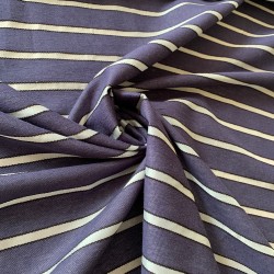 Летний полосатый деним в горизонтальную полупрозрачную полоску из органзы