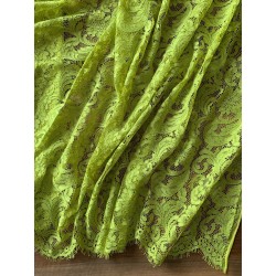 Кружево купонное насыщенного салатового оттенка