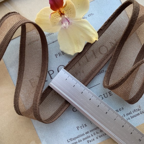 Трикотажные подвязы прозрачные, насыщенного коричневого оттенка