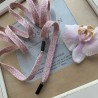 Шнурки трикотажные,мягкие,молочные с розовым люрексом