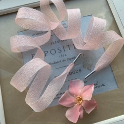 Прозрачные шнурки для декорирования одежды розовые с люрексом