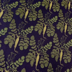 Жаккард темно синий с зелеными  репками