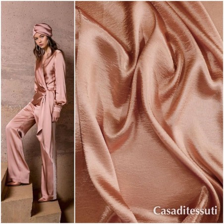 Ткань атласная розово-коралловая