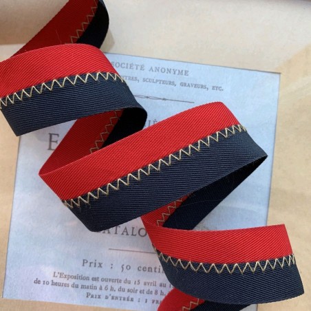 Тесьма репсовая декоративная двухцветная