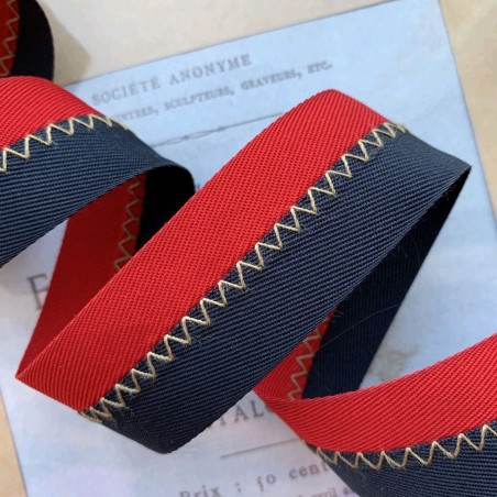 Тесьма репсовая декоративная двухцветная