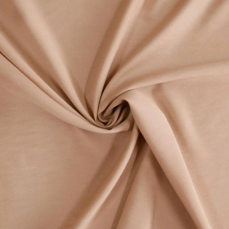 Ткань хлопок эластичный плательный теплый карамельный бежевые