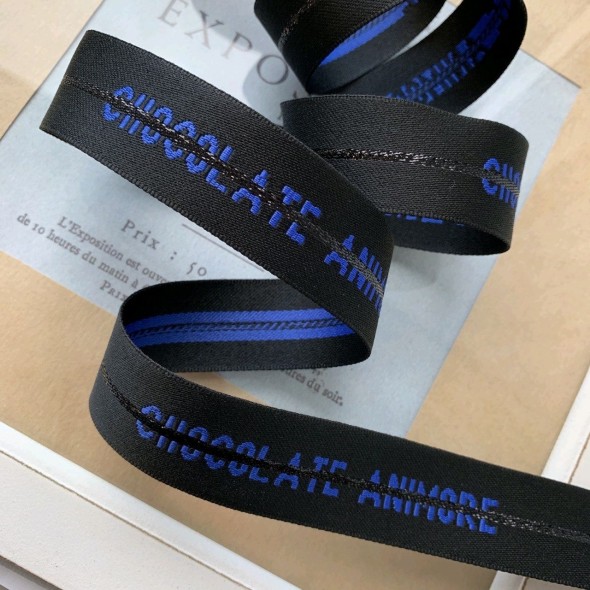 Тесьма репсовая с ярким текстом