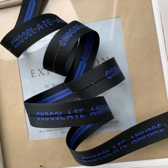 Тесьма репсовая с ярким текстом