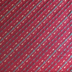 Ткань жаккард насыщенного красного цвета с диагональным рисунком