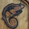 Нашивка игуана с бисером на основе из бархата