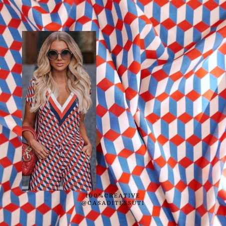 Ткань шелк 100% с геометрическим принтом