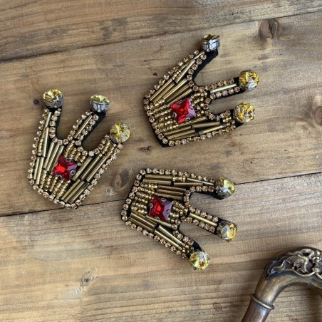 Нашивка для одежды корона из страз и бисера