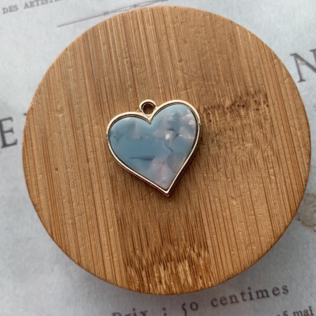 Подвеска сердечко из металла и пластика