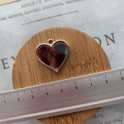 Подвеска сердечко  из металла и пластика