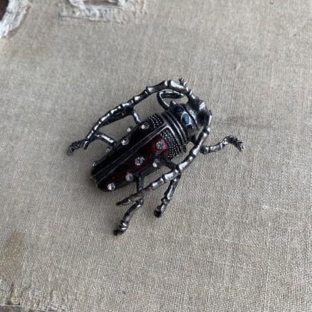 Брошь жук металл с эмалью