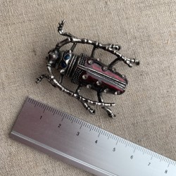 Брошь жук металл с эмалью