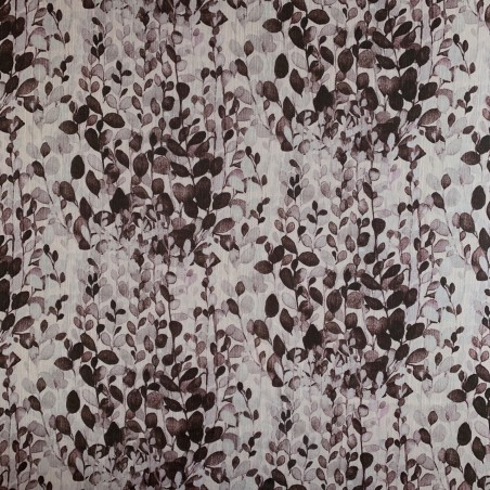 Шифон прозрачный слегка жатый розовый с принтом