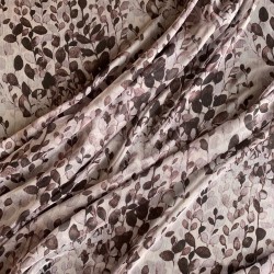 Шифон прозрачный слегка жатый розовый с принтом