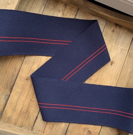 Подвязы трикотажные темно-синие с красными полосками