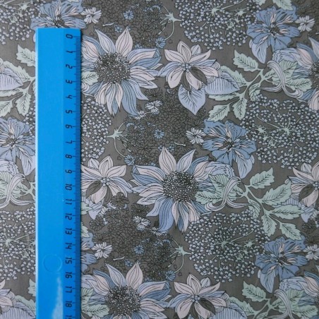 Ткань хлопок натуральный с цветочным принтом