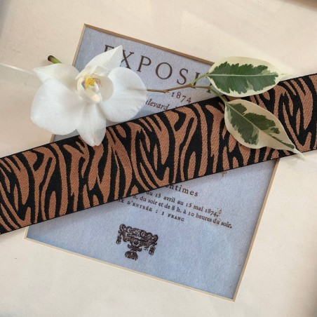 Резинка эластичная для поясов жаккардовая,анималистичный дизайн