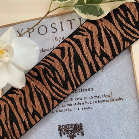 Резинка эластичная для поясов жаккардовая,анималистичный дизайн