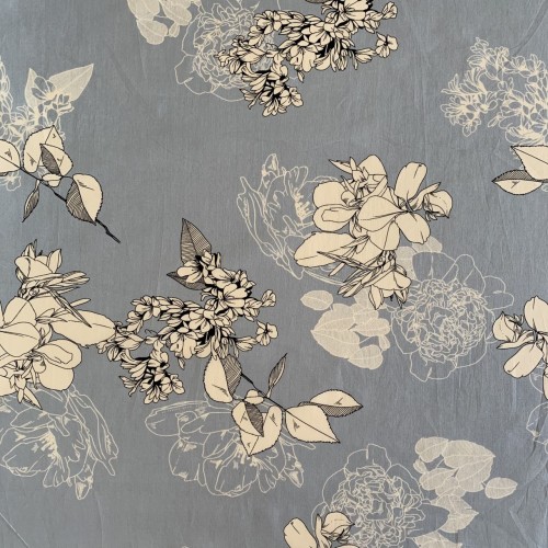 Ткань хлопок лёгкий летний с цветочным принтом