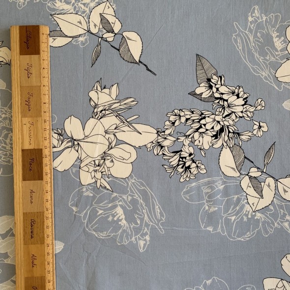 Ткань хлопок лёгкий летний с цветочным принтом