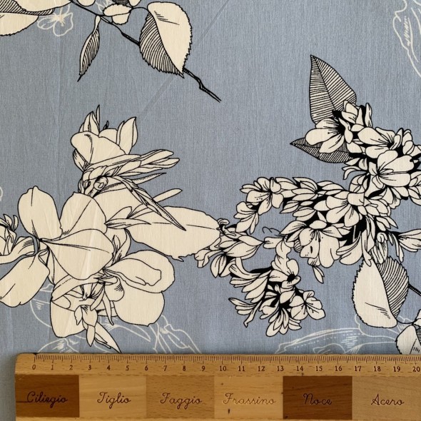 Ткань хлопок лёгкий летний с цветочным принтом