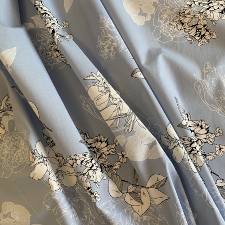 Ткань хлопок лёгкий летний с цветочным принтом