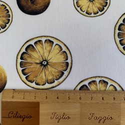 Хлопок сатинового переплетения с принтом лимоны