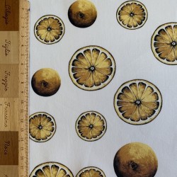 Хлопок сатинового переплетения с принтом лимоны