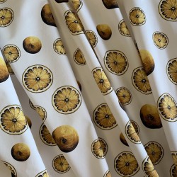 Хлопок сатинового переплетения с принтом лимоны